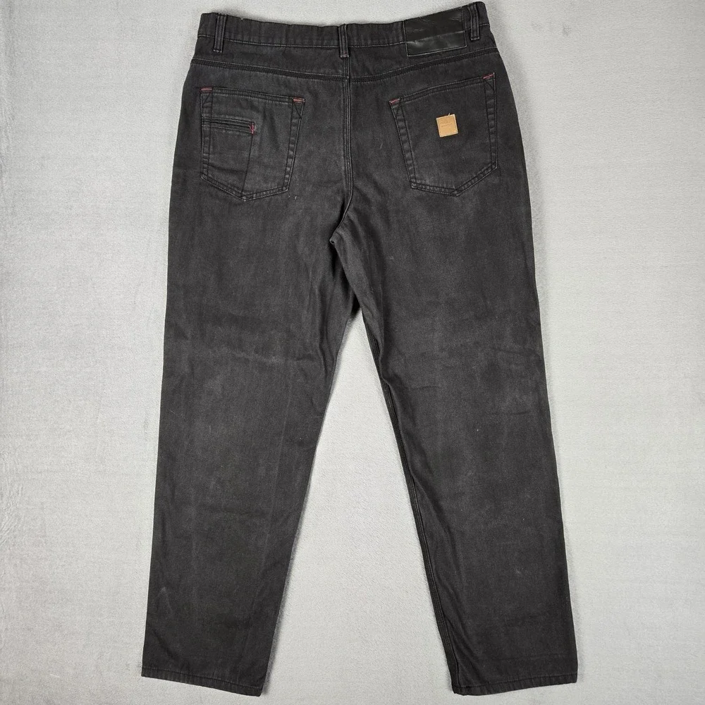 Eddie Bauer Jeans Mens 38x34 Black Canvas Stretch Classic Fit Straight‎ Workwear